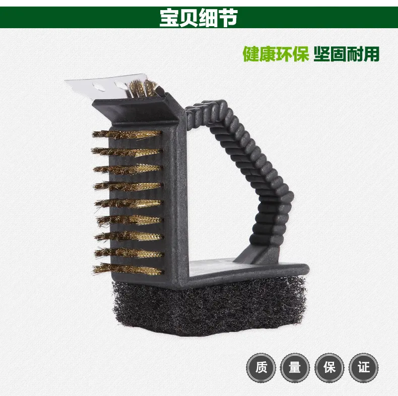 Multi-Functional BBQ Cleaning Brush with Copper Bristles