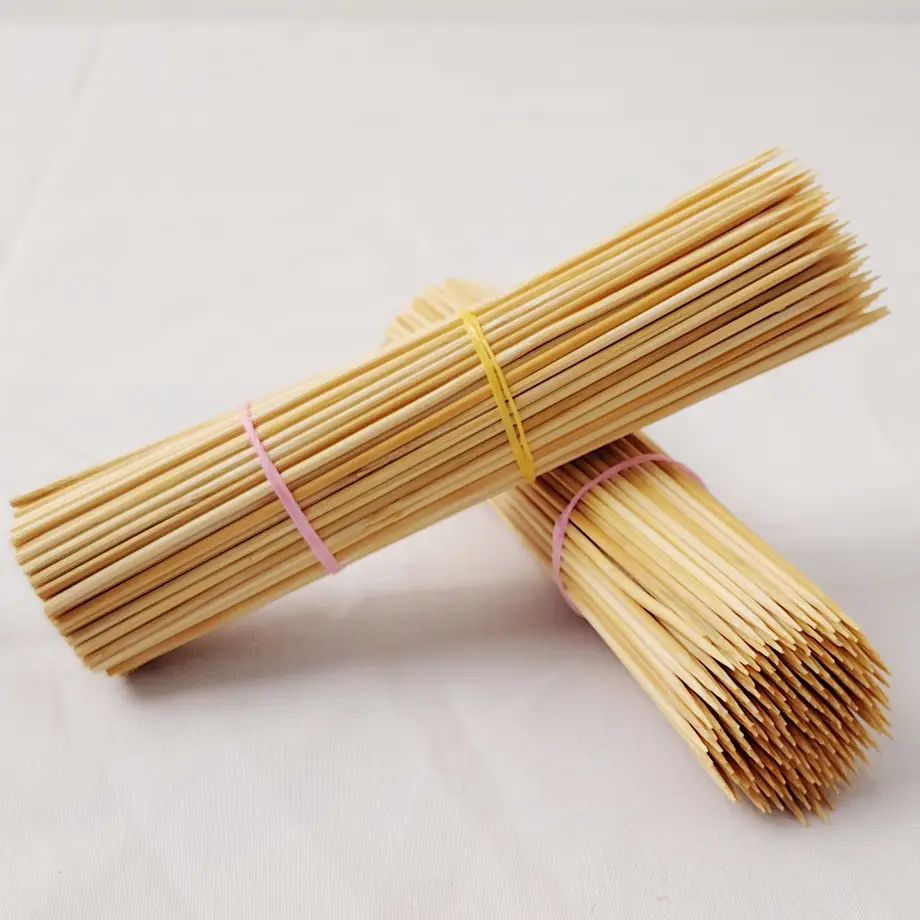Disposable Bamboo BBQ Skewers 5mm Pointed Tip