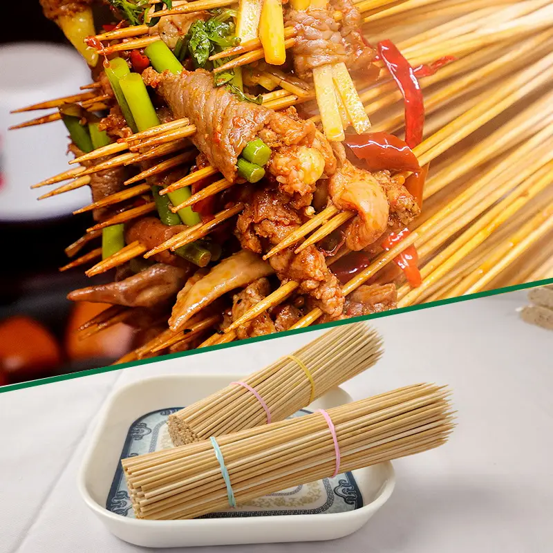 Disposable Bamboo BBQ Skewers 5mm Pointed Tip