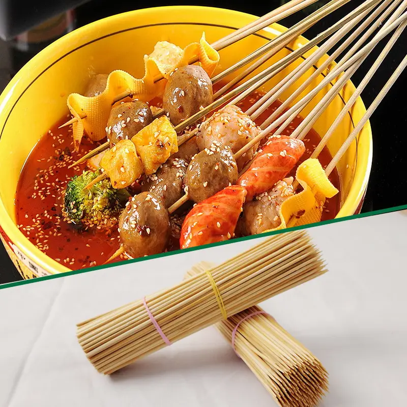 Disposable Bamboo BBQ Skewers 5mm Pointed Tip