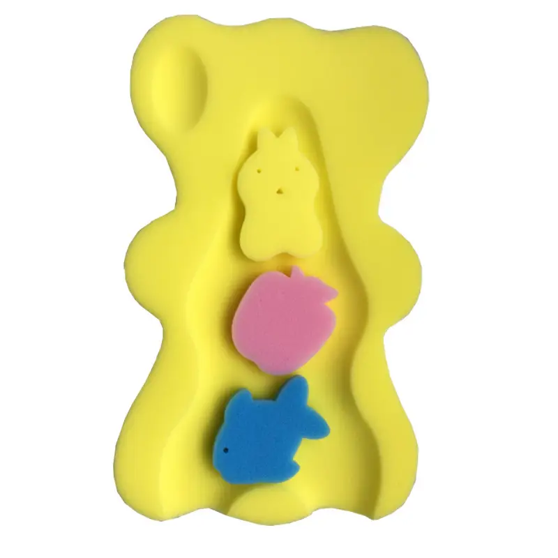 Baby Bath Sponge Mat Anti-Slip Yellow Blue