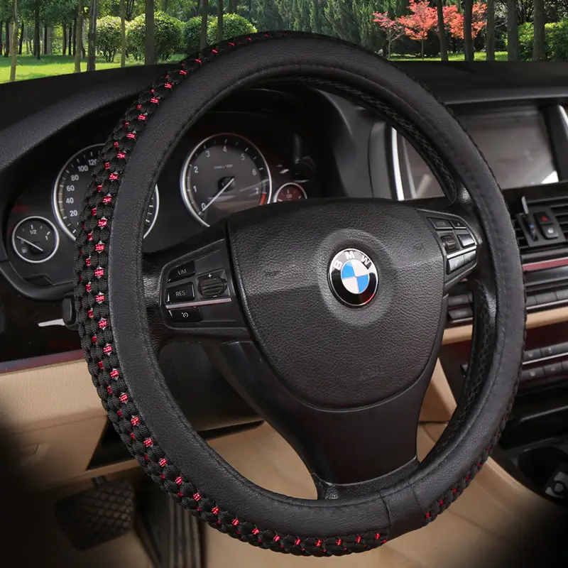 Purple Woven Steering Wheel Cover for Cars