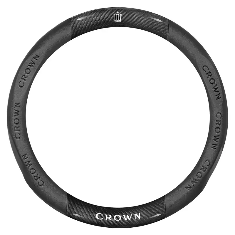 Ultra-Thin Crown Steering Wheel Cover 2mm Nappa Leather Black