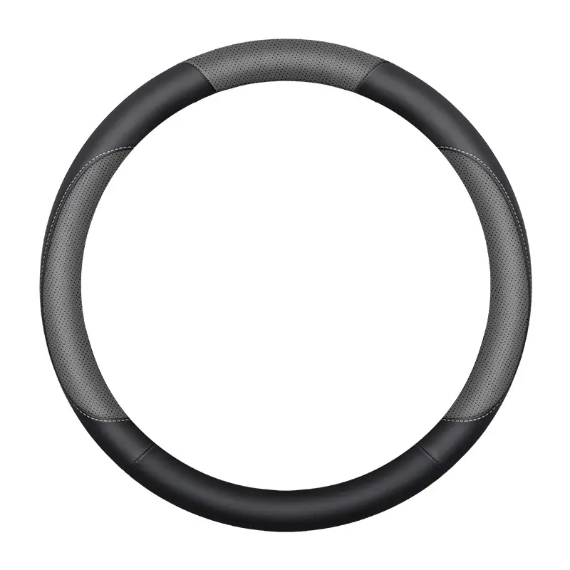 Mercedes Steering Wheel Cover Black Red PU Leather