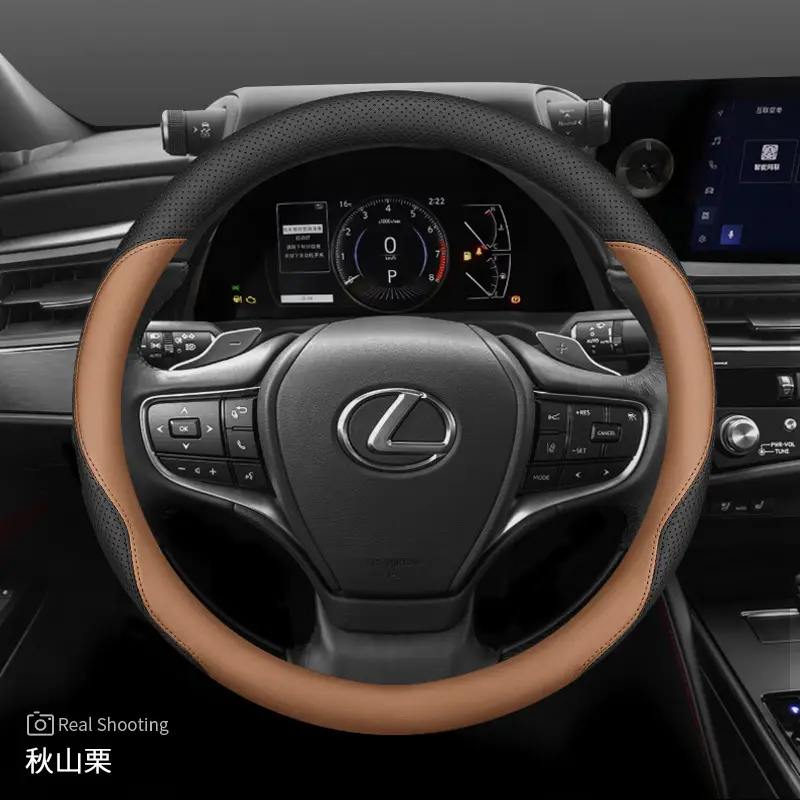 Lexus Steering Wheel Cover Red Black Ultra Thin Breathable Nappa Leather