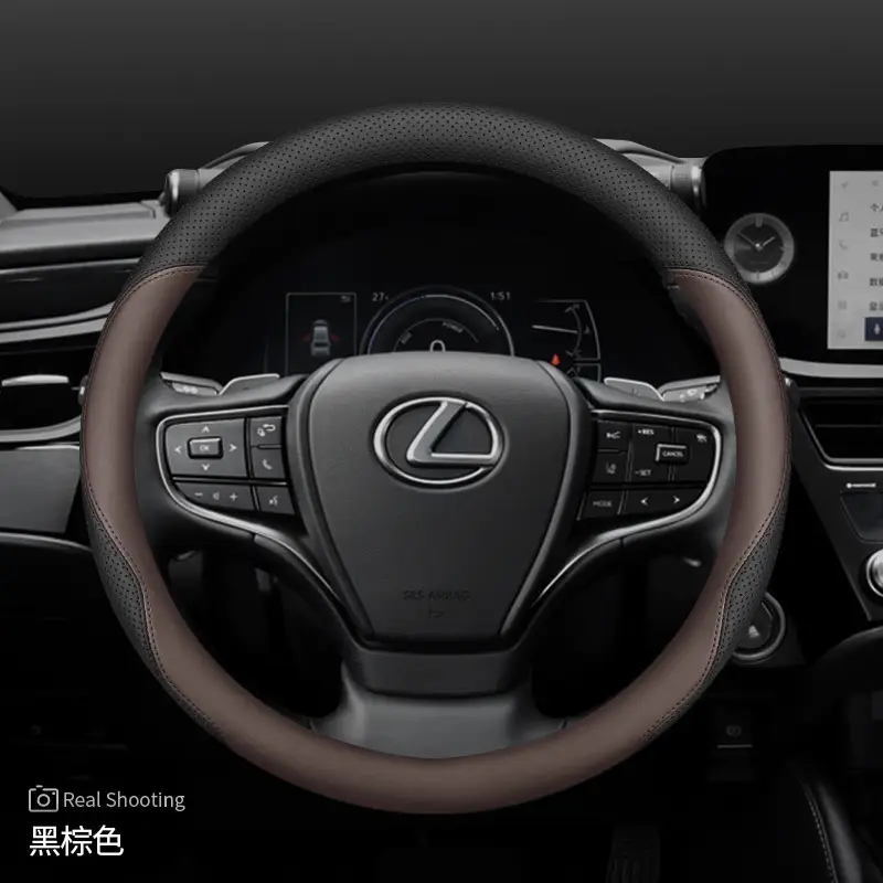 Lexus Steering Wheel Cover Red Black Ultra Thin Breathable Nappa Leather