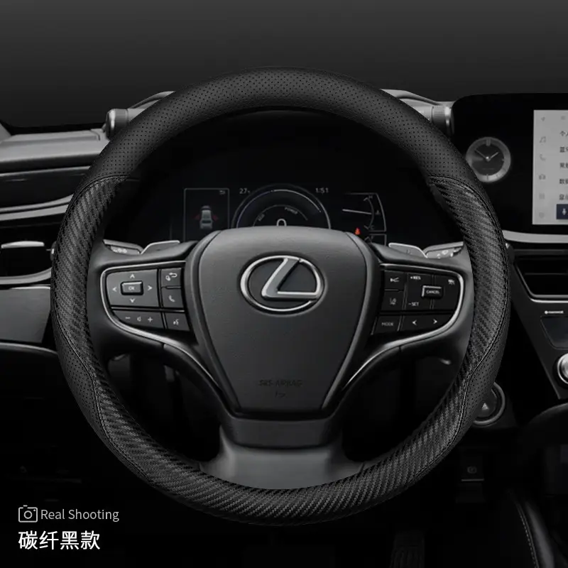Lexus Steering Wheel Cover Red Black Ultra Thin Breathable Nappa Leather