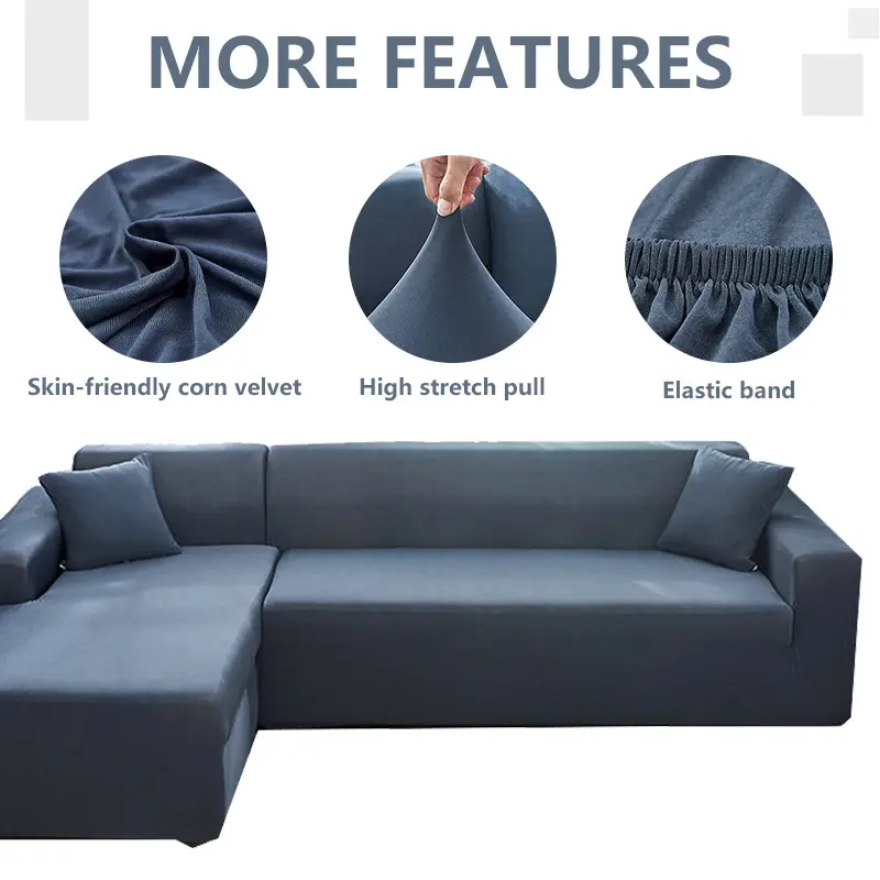 Scandinavian Stretch Sofa Cover Black Milk Silk