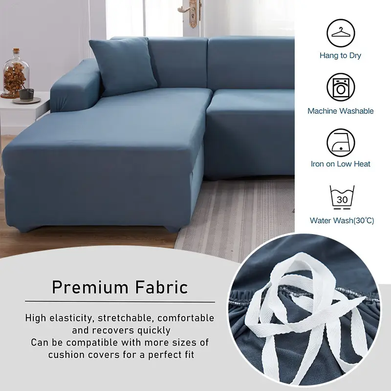Scandinavian Stretch Sofa Cover Black Milk Silk