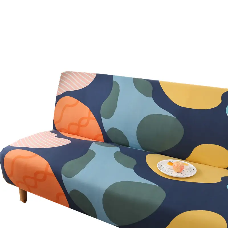 Printed Sofa Cover with Vibrant Abstract Design