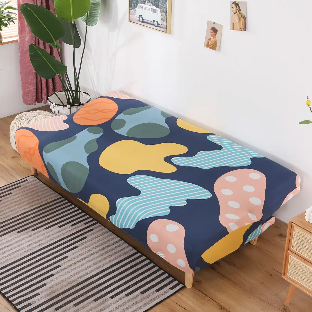 Stylish Sofa Cover Navy Yellow Coral Modern Design