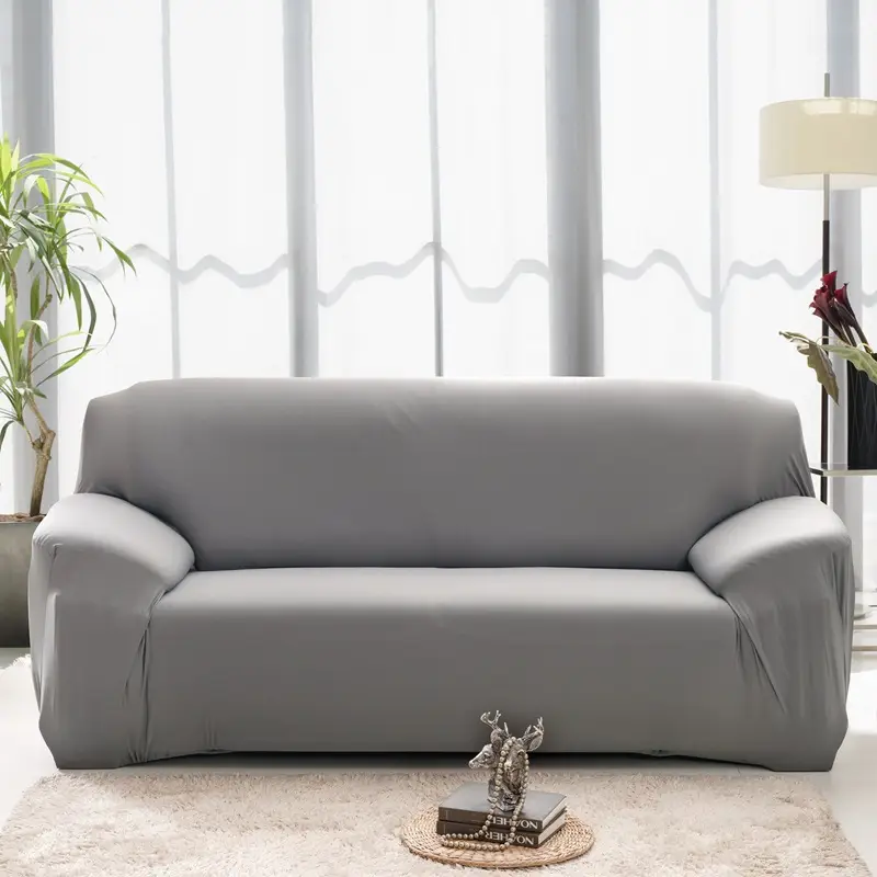 Grey Elastic Sofa Cover for Home Comfort