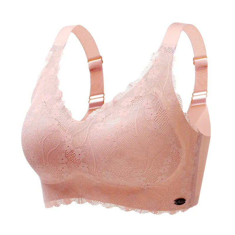White Lace Sports Bra for Larger Busts, Anti-Sag, Latex, Non-Rim