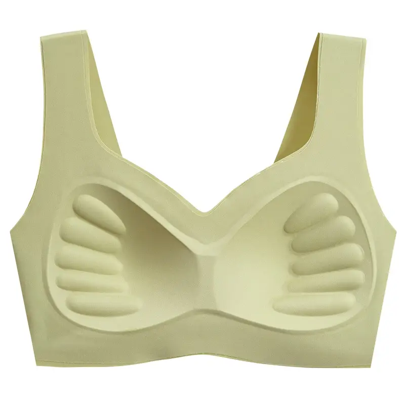 Seamless Fixed Cup Sports Bra Black White No Steel Ring