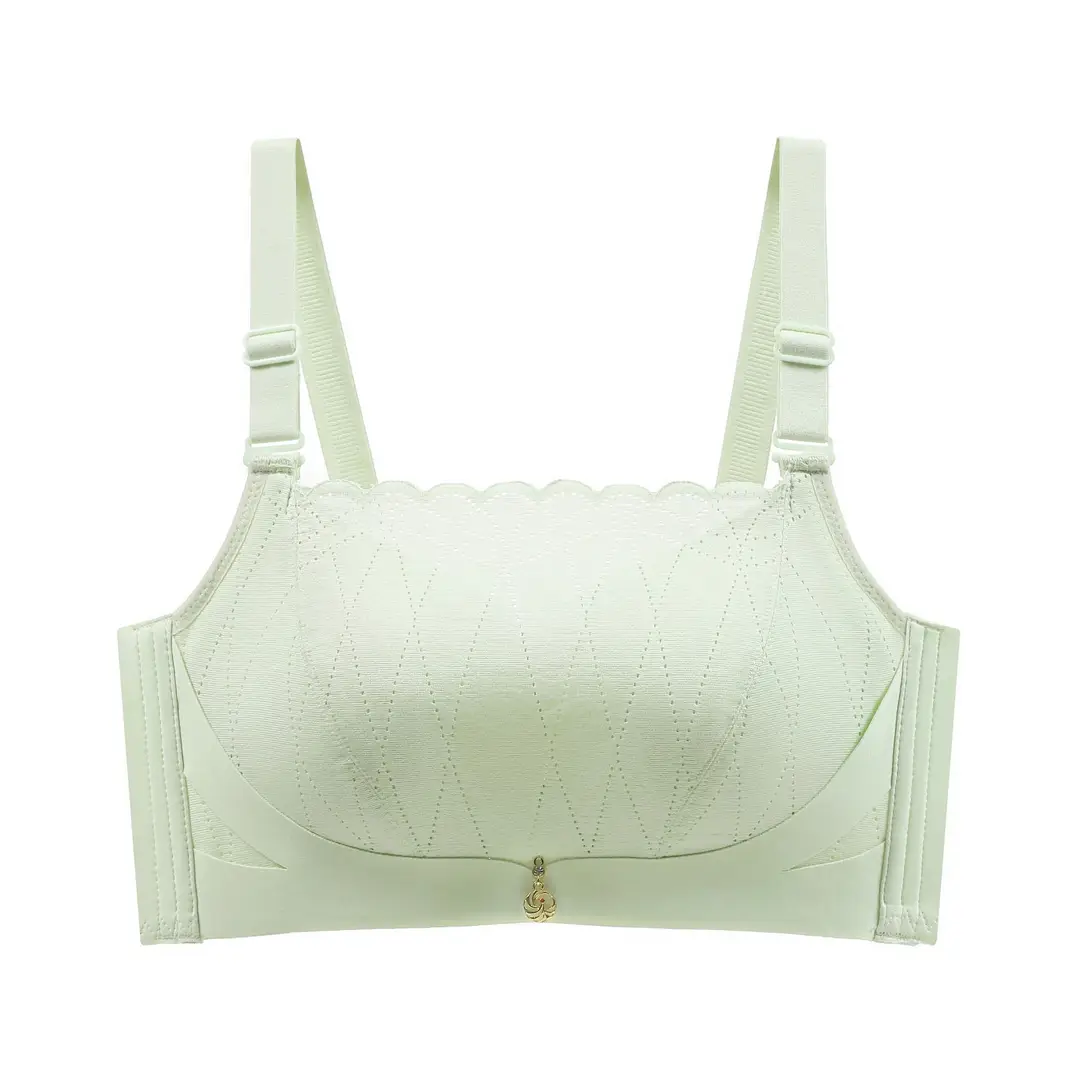 Light Green Wireless Bra for Small Busts with Lace Trim