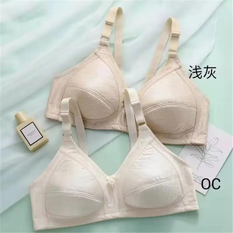 Light Gray Jacquard Bra for Plus Size Daily Wear