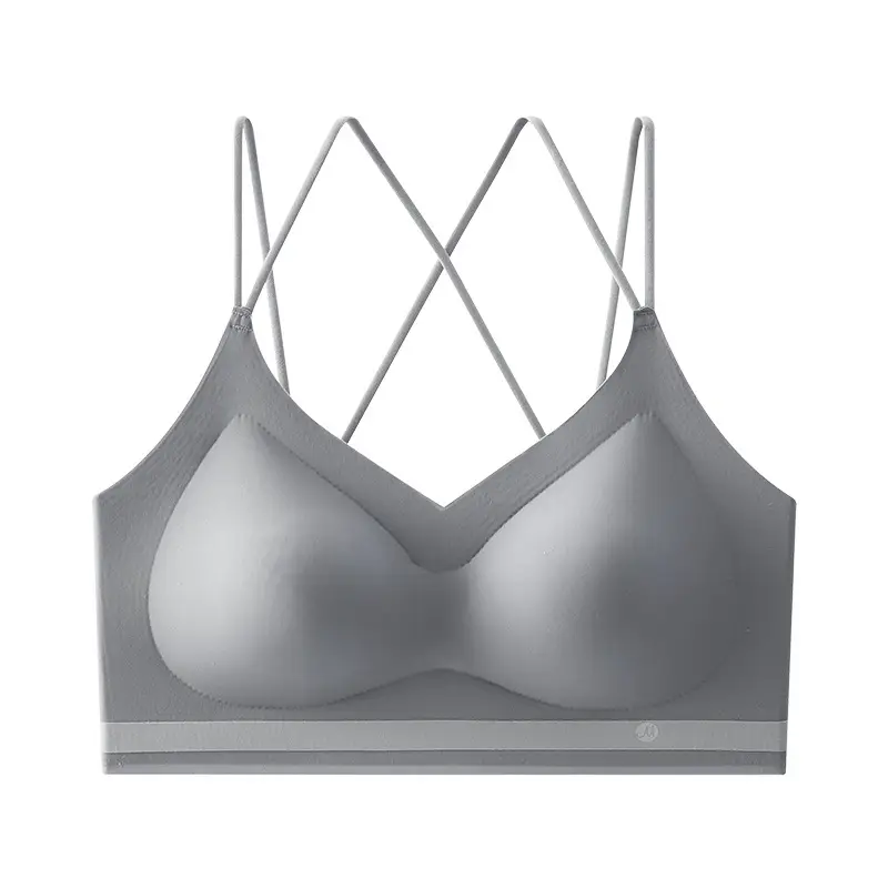 Wireless Backless Bra for Women, Seamless, Cross Back, Soft, Push Up