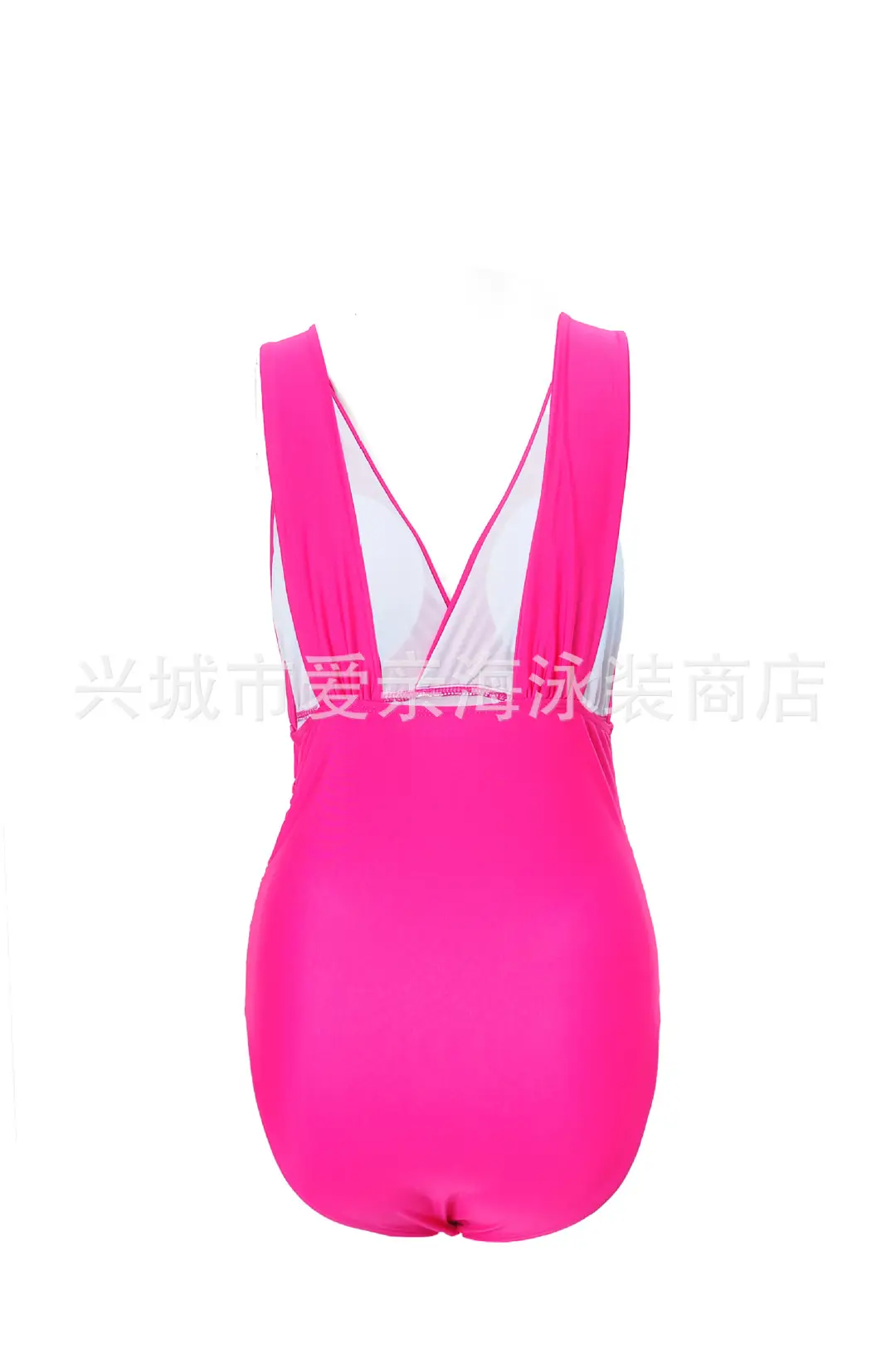 Women One-Piece Swimsuit Rose Red Slim Fit Large