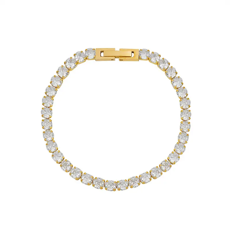 Gold Plated Zircon Bracelets for Women Minimalist Chic