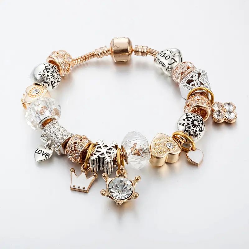 Crystal Beaded Bracelet Gold Silver Pakistani Women