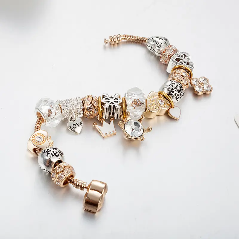 Crystal Beaded Bracelet Gold Silver Pakistani Women
