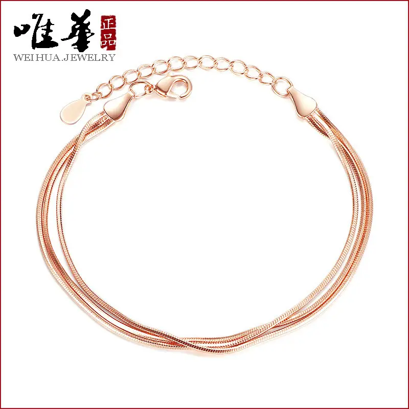 Rose Gold Snake Bone Bracelet for Women