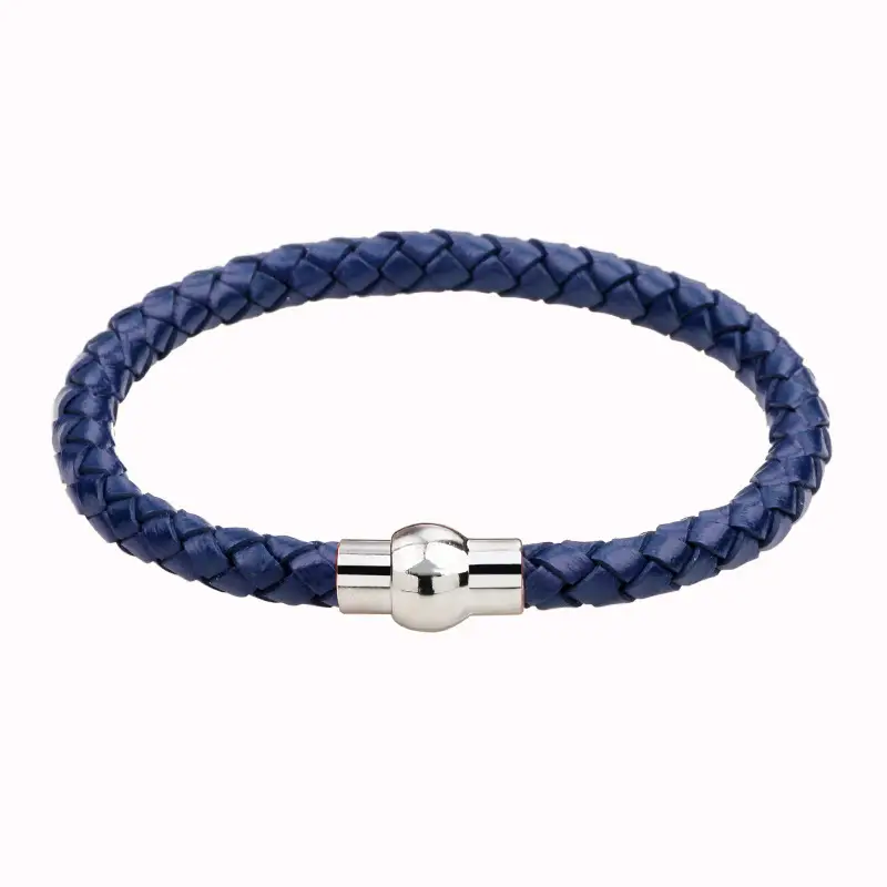Stylish Woven Leather Bracelets with Magnetic Buckle, Multi Color, Unisex