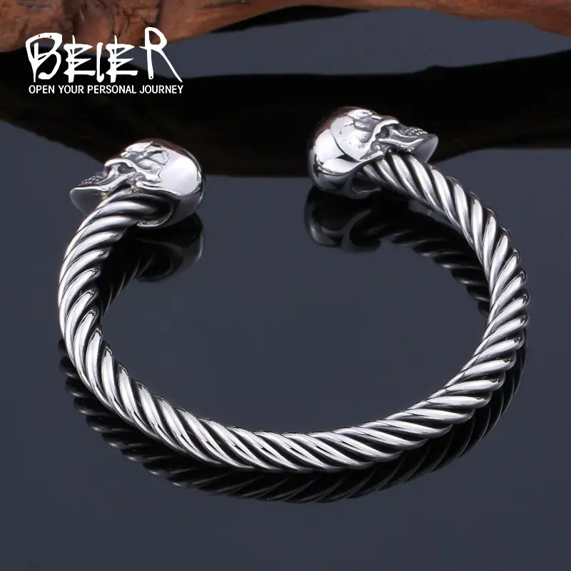 Skull Tied Bracelet Titanium Steel for Men