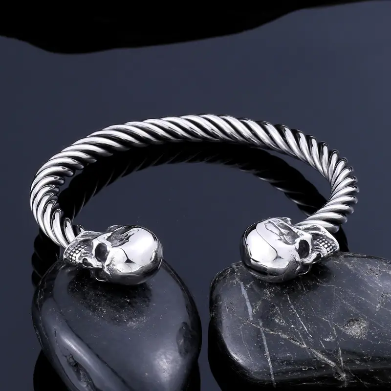 Skull Tied Bracelet Titanium Steel for Men