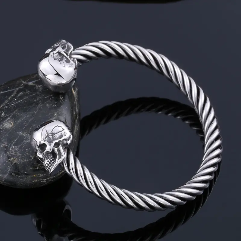 Skull Tied Bracelet Titanium Steel for Men