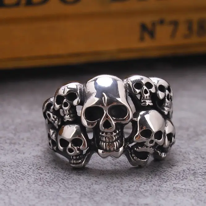 Titanium Skull Ring for Men, Durable & Lightweight