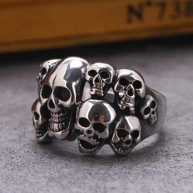 Titanium Skull Ring for Men, Durable & Lightweight