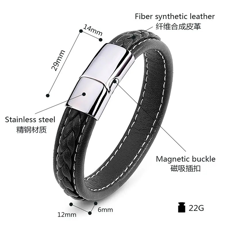 Premium Leather Magnetic Bracelet for Men