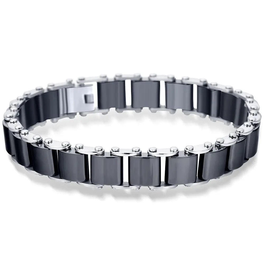 Stainless Steel Ceramic Bracelet Black White Lightweight Durable
