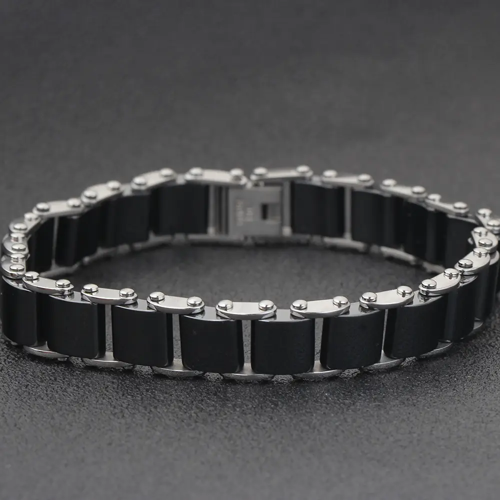 Stainless Steel Ceramic Bracelet Black White Lightweight Durable