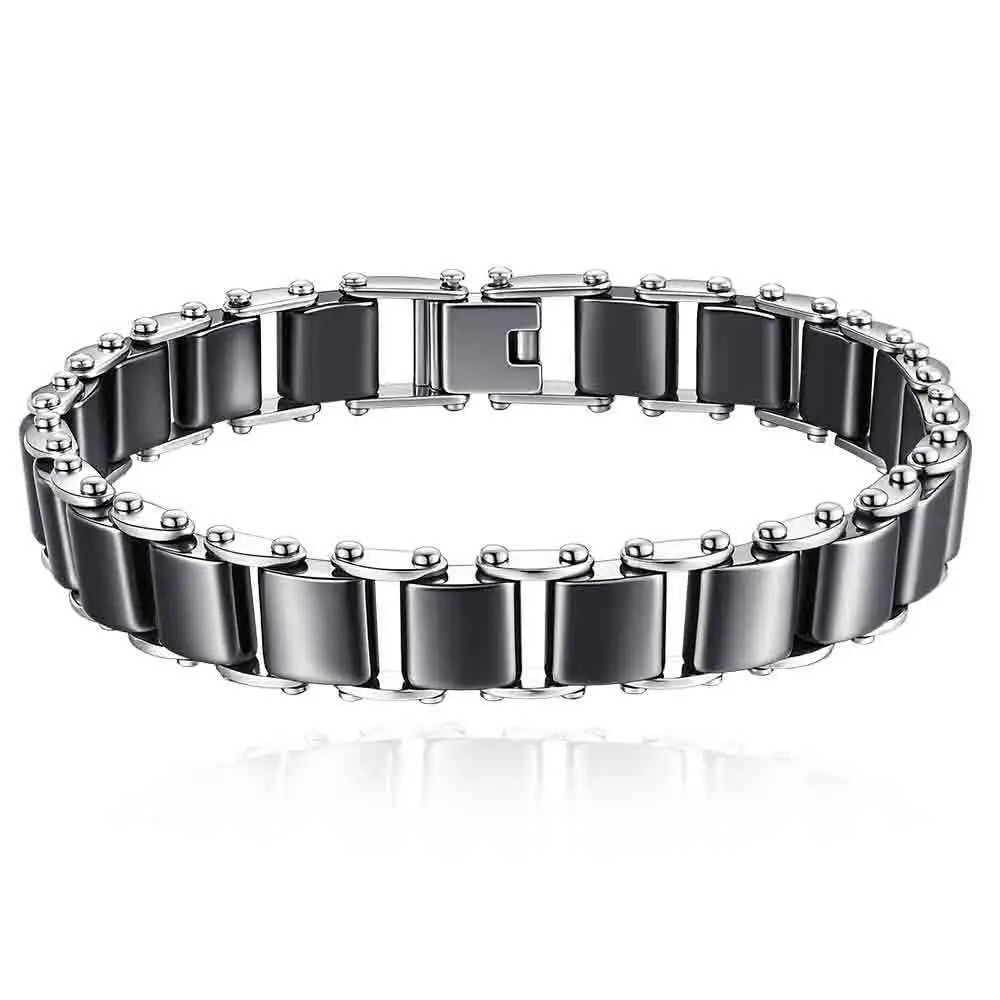 Stainless Steel Ceramic Bracelet Black White Lightweight Durable