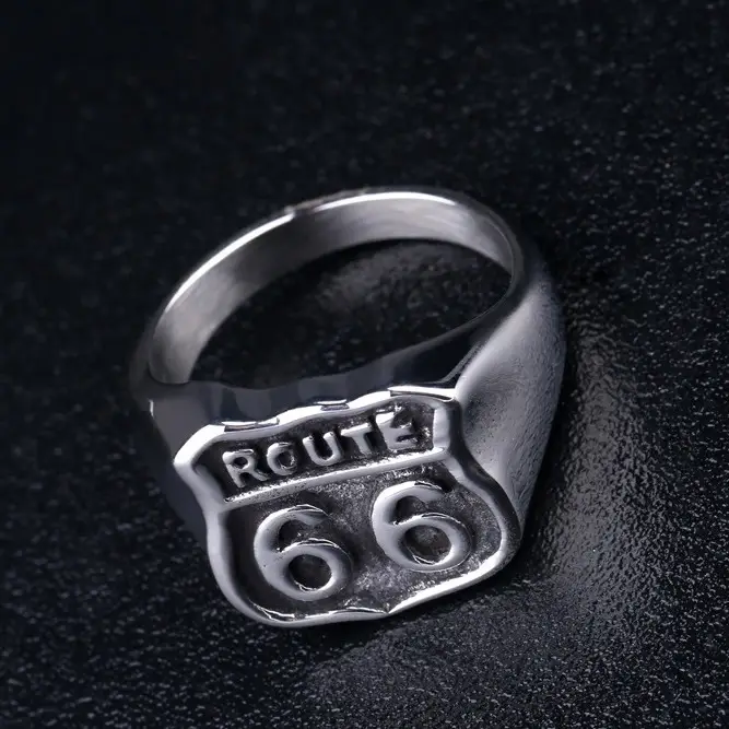 Route 66 Titanium Steel Ring for Men