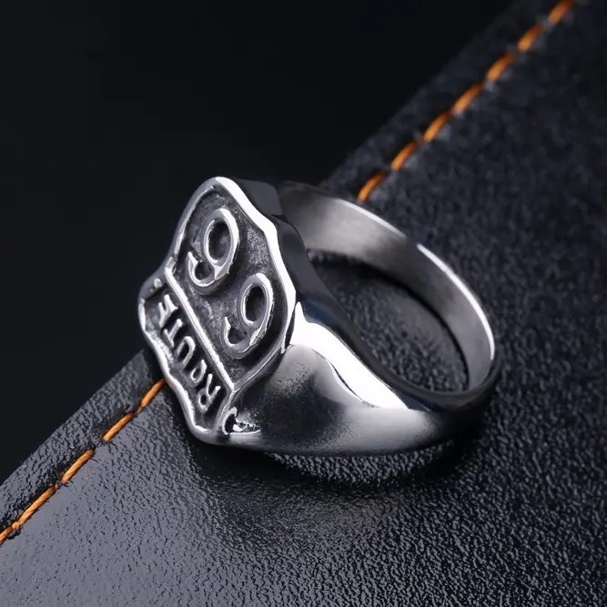 Route 66 Titanium Steel Ring for Men
