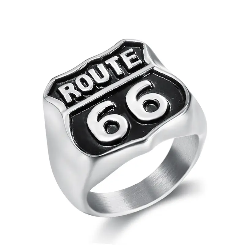 Route 66 Titanium Steel Ring for Men