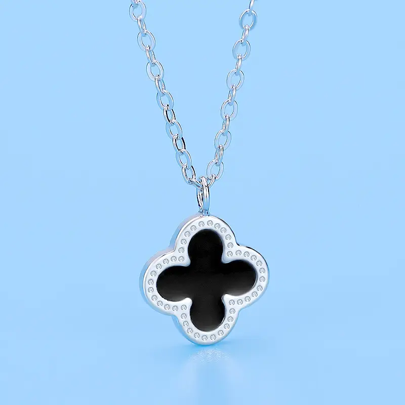 Silver Four-Leaf Clover Jewelry Set for Women
