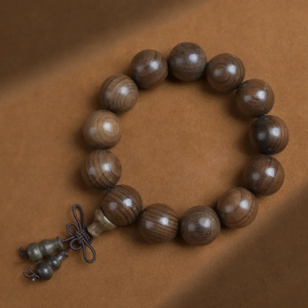 Golden Silk Nanmu Bracelet for Men Women
