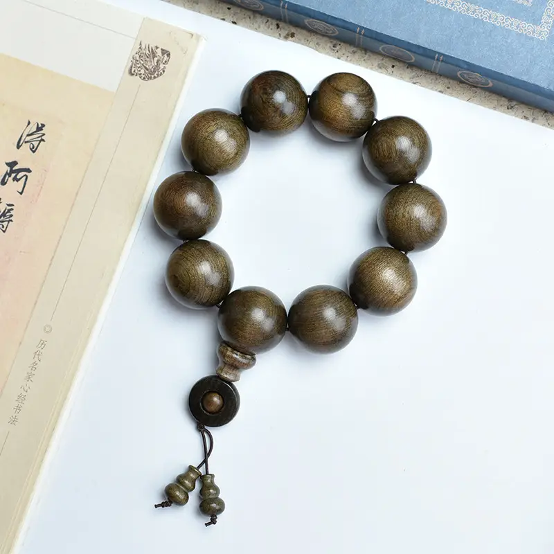 Golden Silk Nanmu Bracelet for Men Women
