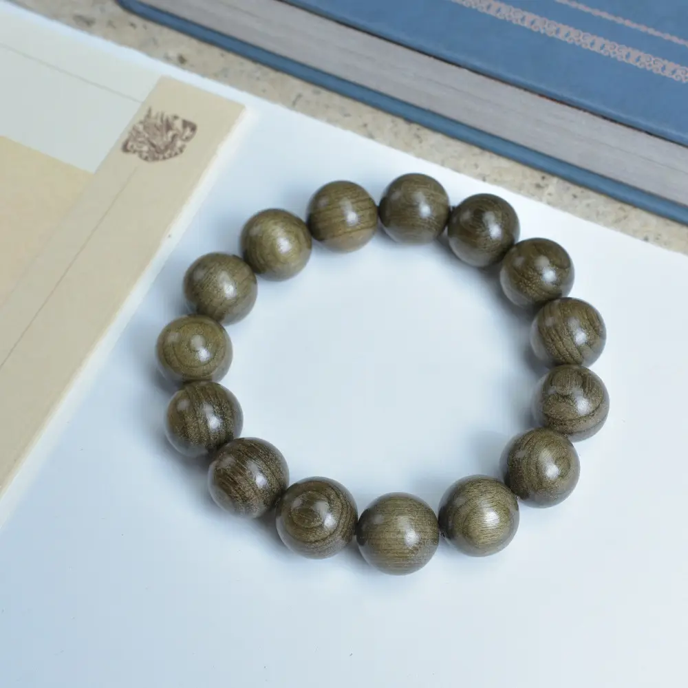 Golden Silk Nanmu Bracelet for Men Women