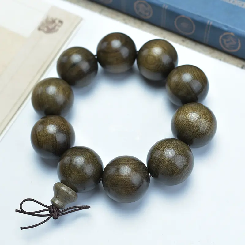 Golden Silk Nanmu Bracelet for Men Women
