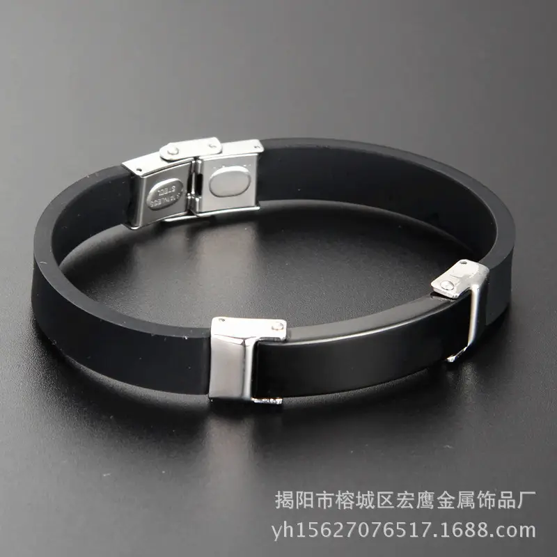 Black Leather Bracelets for Men Women Stainless Steel Clasp