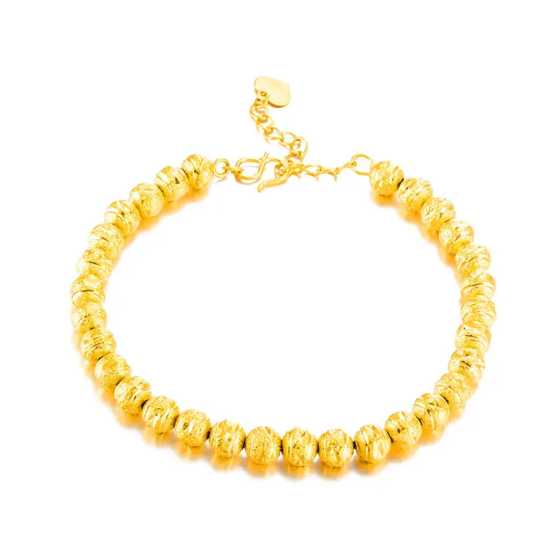 Gold Plated Frosted Round Bracelet for Women