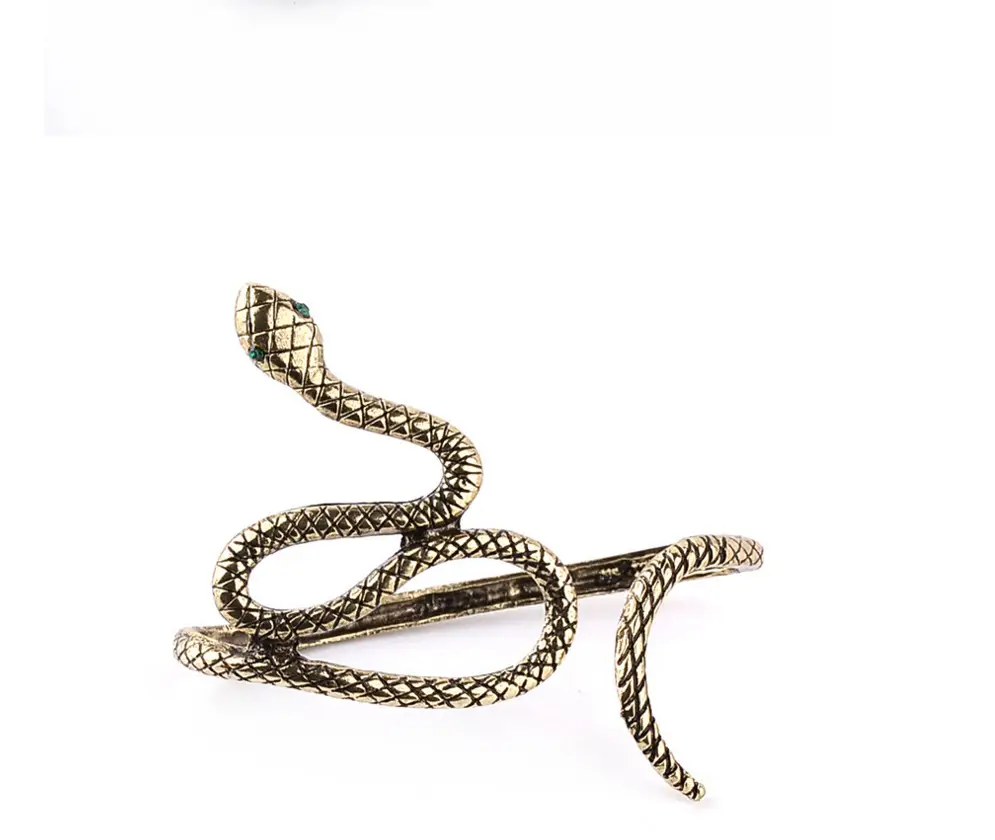 Snake Bracelet Rose Gold Silver Gold with Green Eyes