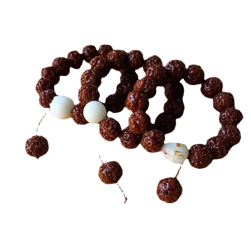 Rudraksha Bracelet Red Yellow Buddhist Design