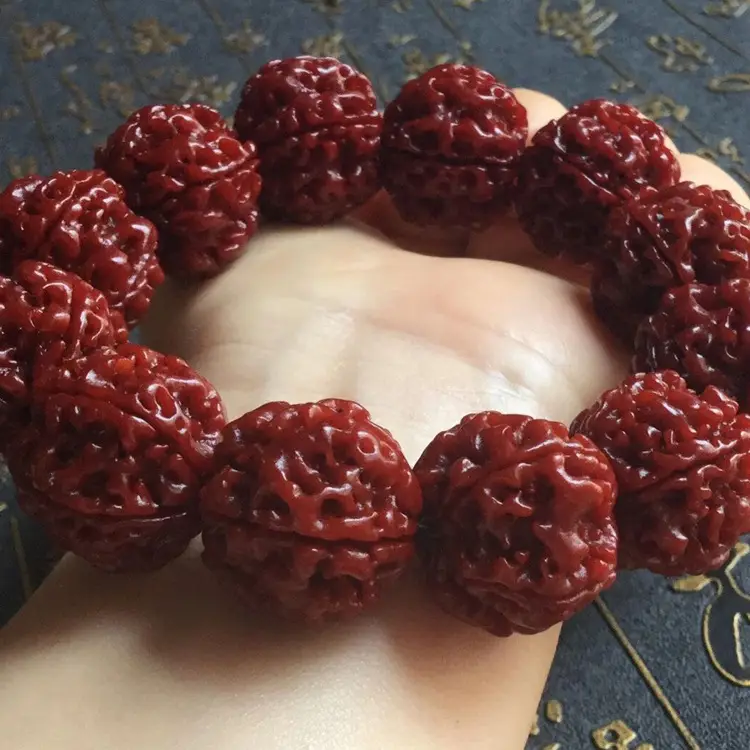 Rudraksha Bracelet Red Yellow Beads for Men Women