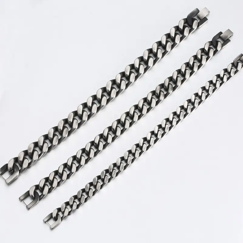 Titanium Steel Bracelets Retro Four-Sided Grinding